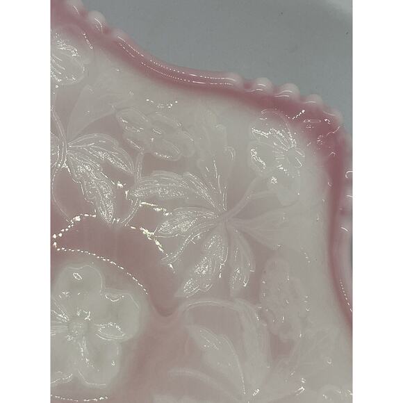 FENTON ROSALINE CAROLINA DOGWOOD BOWL - EXCELLENT COLORS 8.5” Diameter X 2.25”h - Picture 7 of 10